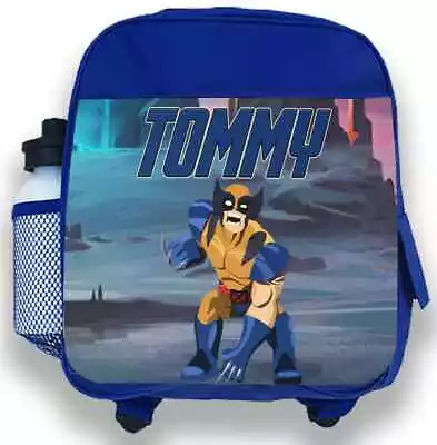 Personalised Wolverine Inspired Any Name Kids Backpack Children Bag 731 • £19.99