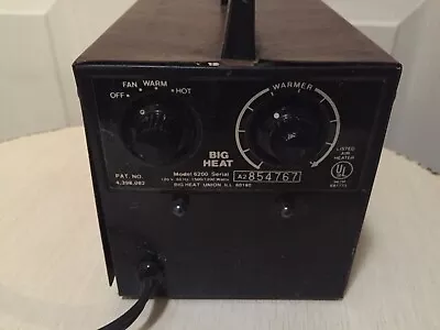 Vintage BIG HEAT Model 6200 Space Heater 1500/1200 WATT USA TESTED/WORKING • $49.99