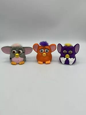 McDonalds Happy Meal FURBY Vintage Set Of 3 Toys Orange Purple Gray 1998 Vntg • $12.95