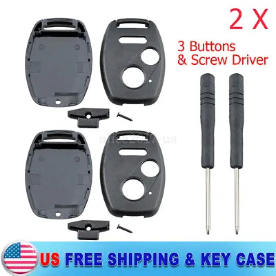 2 For 2009 2010 2011 2012 2013 Honda Fit Without Chip Holder Key Fob Shell Case • $8.79