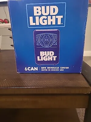 BUD LIGHT  Mini Fridge 6 Can/4 Liter Capacity Mini Beverage Cooler Portable Blue • $19.99