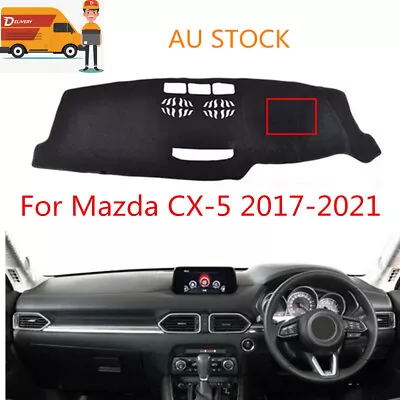 Dashboard Cover Pad Dash Mat Suede Black Non-slip For Mazda CX-5 2017-2021 AU • $22.88