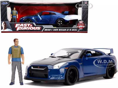 2009 Nissan Gt-r R35 W/lights & Brian Figure Fast & Furious 1/18 Car Jada 31142 • $59.99