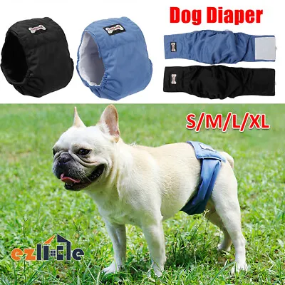 Washable Male Dog Puppy Nappy Diapers Belly Wrap Band Sanitary Pants Underpants • $13.59
