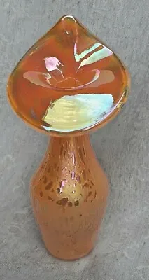 £26 • Buy Beautiful Heron Glass Lily Vase - Orange - With Gift Box - Hand Blown In Cumbria