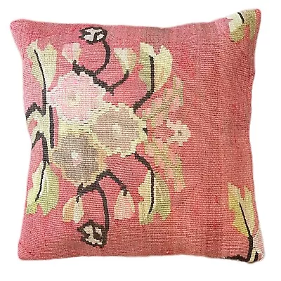 Handmade Exquisite Turkish Vintage Kilim Pillow Cover 16x16 (INV8045) • $47.12