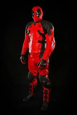 Deadpool Suit Dead Pool Red Leather Suit Motorbike Motorcycle  Leder Racing Suit • $320.41