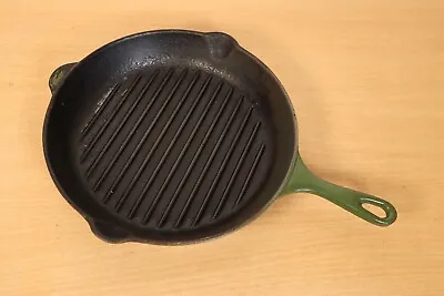 Le Creuset Cast Iron Green Round 26 Cm Frying Griddle Skillet Pan Ribbed Double • £39.95