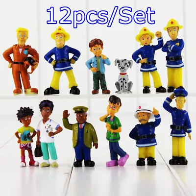 12pcs/Set Cartoon Movie Fireman Sam Action Figure Toys PVC Model Dolls Kids Gift • $22.20