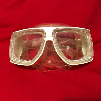 Vintage Dacor Neon White Clear Integra SCUBA Goggles Mask With Case • $18