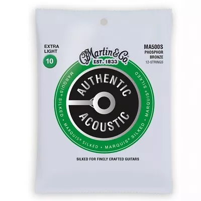 Martin Acoustic Marquis Silked Guitar Strings 12-string Set Extra Light • $28