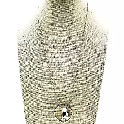 Mourning 3D Medallion Necklace Silver Tone Husband In My Heart Not At My Side • $14.99