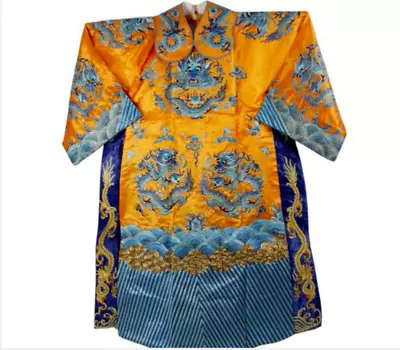 New Dragon Dragon Robe Chinese Qing Dynasty Emperors Formal Dress Embroidery • $156.66