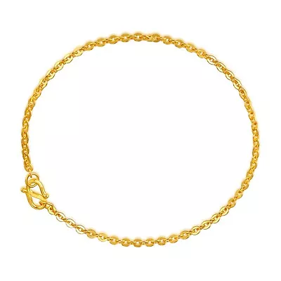 Pure 999 24K Yellow Gold Chain Women 1.1mm O Link Bracelet Anklet 1.2g /6.7inch • £169.46