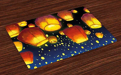 £14.99 • Buy Lantern Place Mats Set Of 4 Floating Fanoos Chinese