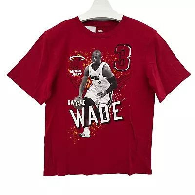 Dwyane Wade NBA Miami Heat Player Photo Red T-Shirt Youth Size 2XL XXL • $5.33