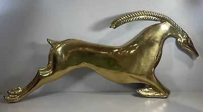 Vtg 32” Metal Jere MCM Style Wall Antelope Gazelle Brass Sculpture Ethan Allen? • $99.99