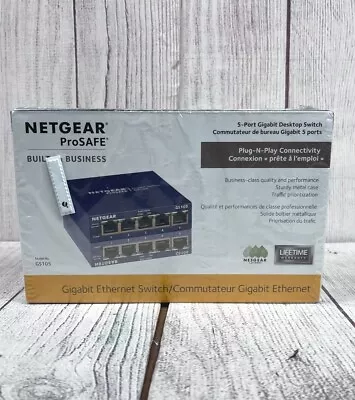 NEW NETGEAR 5-Port Gigabit Ethernet Unmanaged Switch - GS105 - *SEALED*  • $19.95