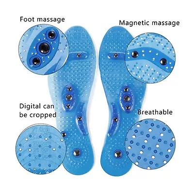 £9.99 • Buy Unisex Magnetic Shoe Gel Insoles Therapy Reflexology Acupuncture And Massaging 