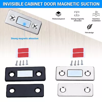 Strong Magnetic Door Closer Cabinet Catch Latch Cupboard Ultra Thin Closures Lot • $6.43