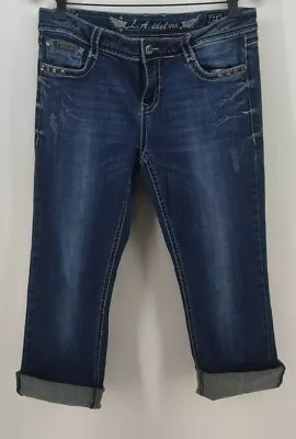 LA Idol Blue Denim Bling Jeans Size 11 (33//25) • $19.99