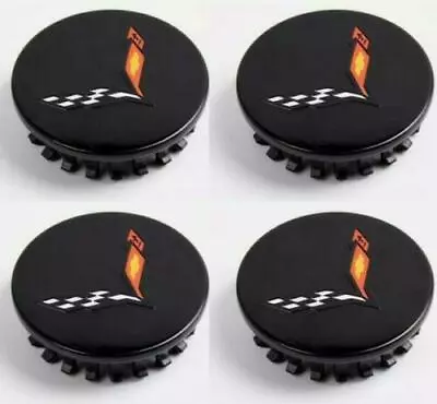 $59.99 • Buy Four 2.67 Inch BLACK Red Chevrolet CORVETTE C7 Z06 RIM Wheel Center Caps