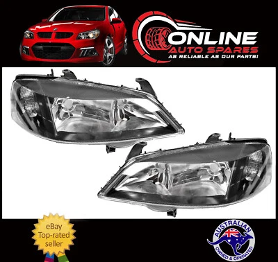 $199 • Buy Headlight PAIR Holden Astra TS 1998 - 2006 Black Head Light Lamp Lh Lhs