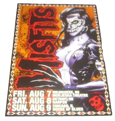MISFITS  U.S. Tour Date Poster Chicago Milwaukee Detroit FLYNN PREJEAN Punk Rock • $20.99