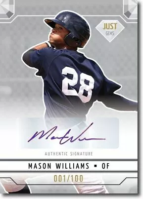 MASON WILLIAMS 2011 Just GEMS Rookie Autograph SILVER Auto RC #/100 • $11.99