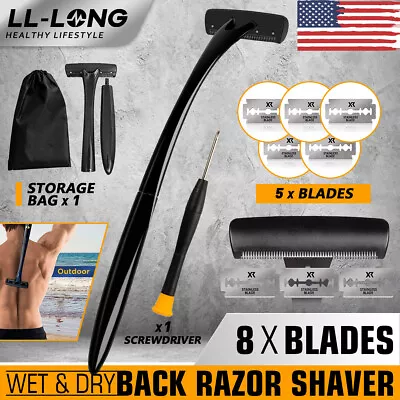 Man Back Razor Shaver Groomer Full Body Hair Removal Trimmer Wet&Dry Long Handle • $11.45