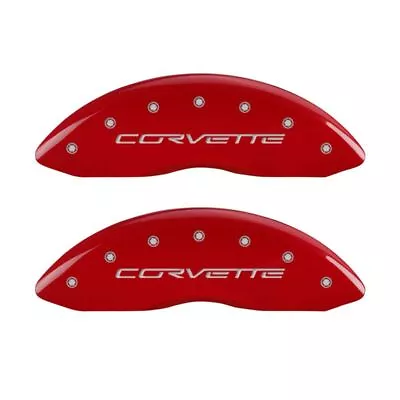 MGP Caliper Covers W C6 Engraving 4 PC Kit Gloss Red For 05-13 Chevy Corvette • $299