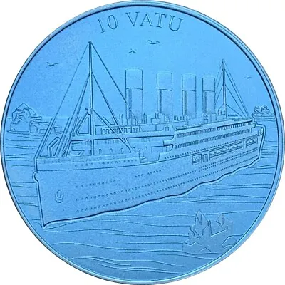 Vanuatu 10 Vatu Titanic Ship Titanium Coin 2018 • $89