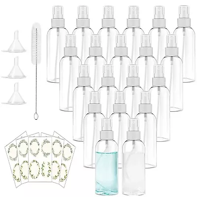 20 Pack 2oz Empty Plastic Spray Bottle With Cap Transparent Clear Sanitizer Bulk • $5.99