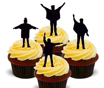 The Beatles Help Pack Of 12 Edible Cup Cake Toppers Fairy Bun Decorations 60's • £2.99