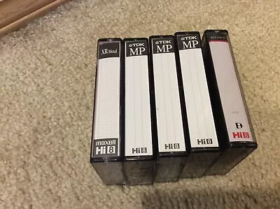 Lot Of 5 Hi8 MP 8mm Camcorder Video Tape Digital-Used Maxell Sony TDK • $15