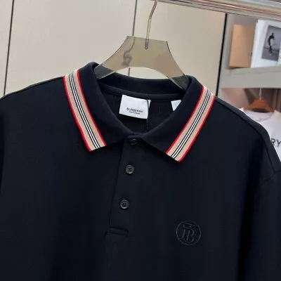 Men  Burberry Polo Medium Size In Black And Navy Blue • $194