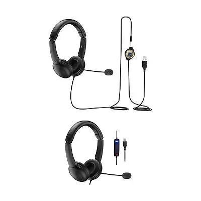 USB Headset Speaker Wired Call Center Headset For Video Meetings Home PC • £16.13