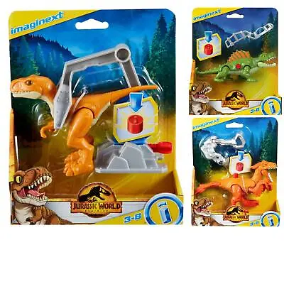 Jurassic World Dinosaur Figure With Harness Imaginext Interactive Moving 14cm • £10.99