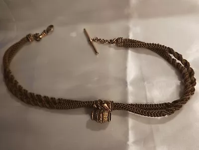 Antique Civil War Era Woven Real Hair Mourning Jewelry / Watch Chain W Fob • $149.99