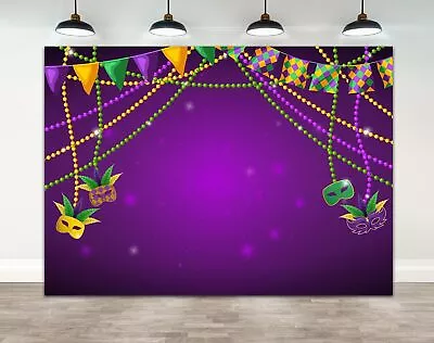 7×5ft Mardi Gras Photography Backdrop Supplies For Masquerade Party Masquerad... • $26.64