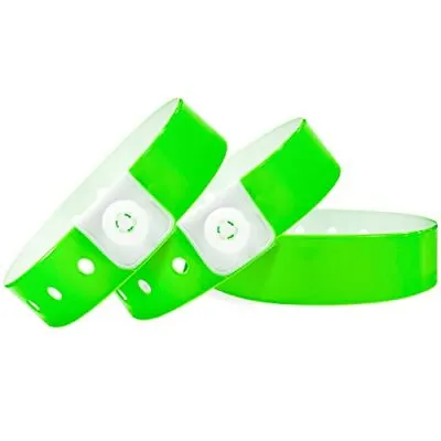 Plastic Party Green Wristbands-100 Pack Colored Vinyl Wristbands For Events-W... • $21.28