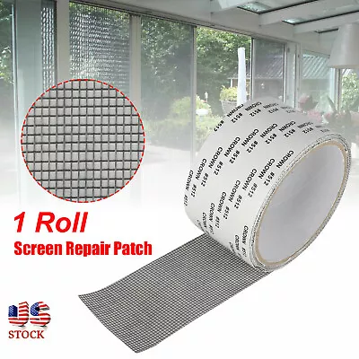 1 Window Door Screen Repair Patch Tape Adhesive Fiberglass Mesh Hole Repair 78in • $4.58