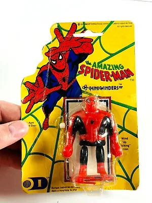 Vintage 1978 Marvel Amazing Spiderman Mini Winders MOC Durham Marvelmania Toy • $149.99
