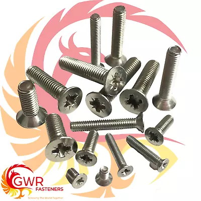 M3 M4 M5 M6 A2 Stainless Steel Pozi Countersunk Machine Screws Posidrive Bolts • £23.16