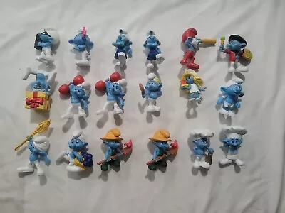 Vintage SMURFS Figures Lot Of 17 McDonald's Happy Meal Toy 2011  Peyo 3” PVC • $39.99