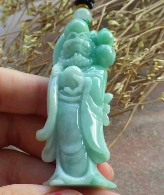 Certified Green Burma Natural A Jade Jadeite Pendant Da Mo Buddha God 576719 • $295.10