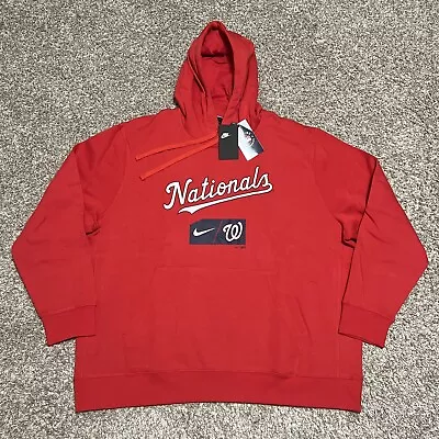 Nike Washington Nationals Red Pullover Hoodie Team Lettering Club Men's 3XL New • $39.99