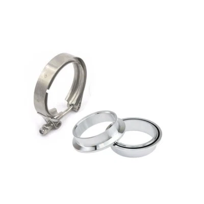 $25.37 • Buy 3.5  Aluminum Female Male Flanges + Intake Intercooler SS304 V Band Clamp Kit