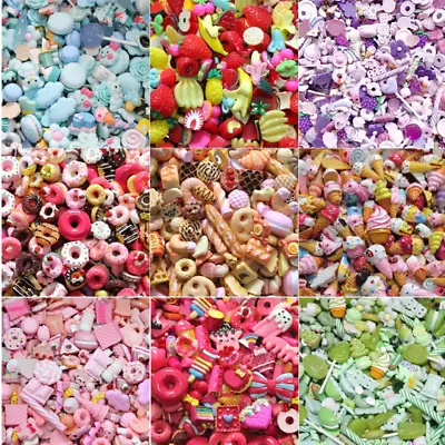 £6.99 • Buy 50pcs Candy Resin Sweets Fake Flatback Food Dolls House Charms Cabochon DIY 