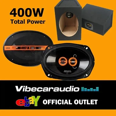 Edge 6  X 9  3-Way Coaxial Shelf Van Speakers With Box 400W Total Power • £74.95